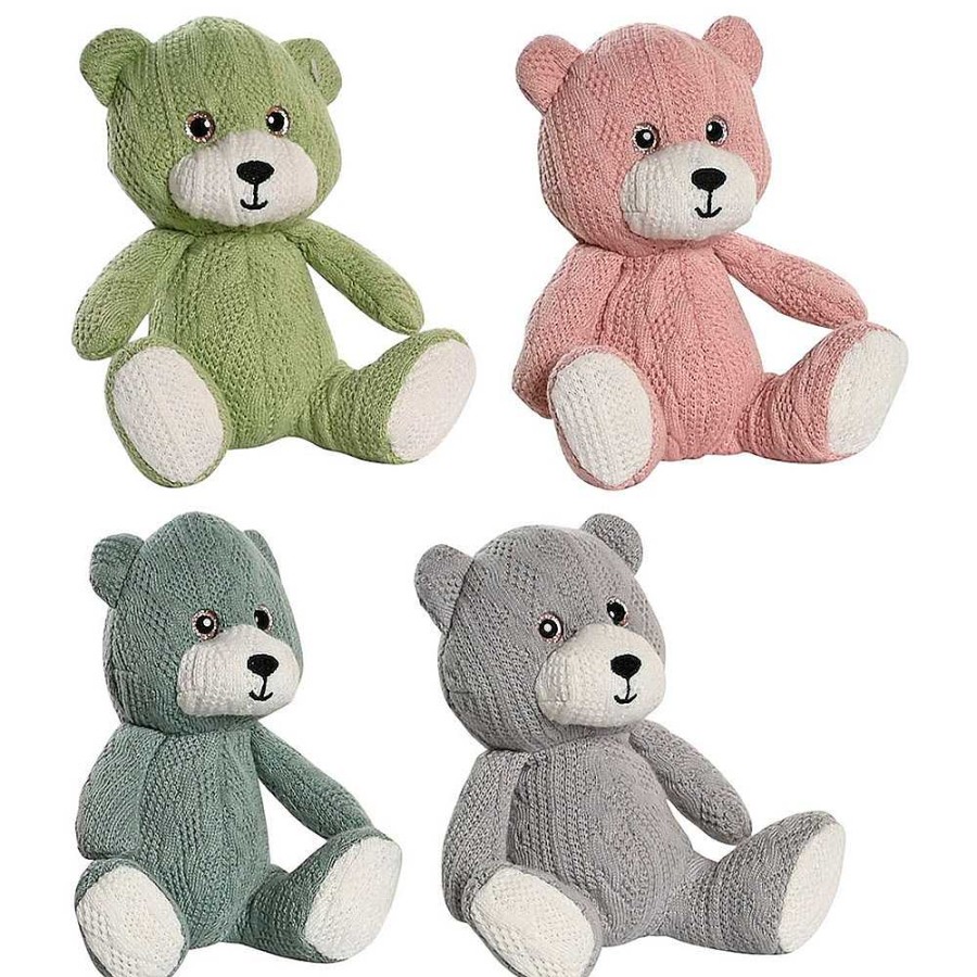 Juguetes Item Peluches | Oso Peluche Tricotado Lana 14X10 Cm 4 Colores