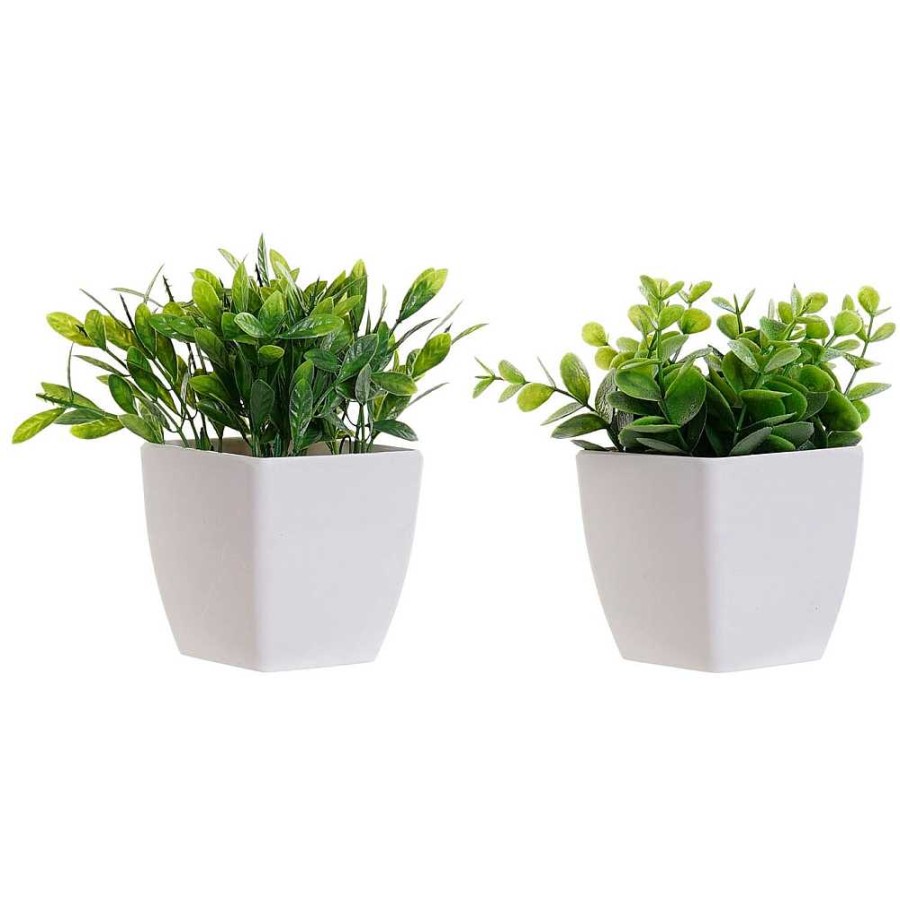 Home & Deco Item Jarrones Y Plantas | Maceta Con Planta Arbusto Verde 15X4 - 3 Modelos