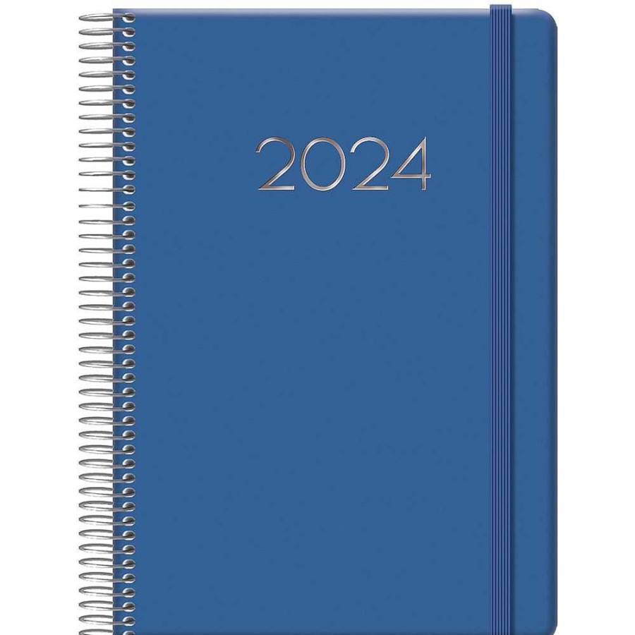 Papeler A Dohe Agendas | Agenda 2024 D A P Gina 15X21 Azul Con Espiral Y Goma Denver