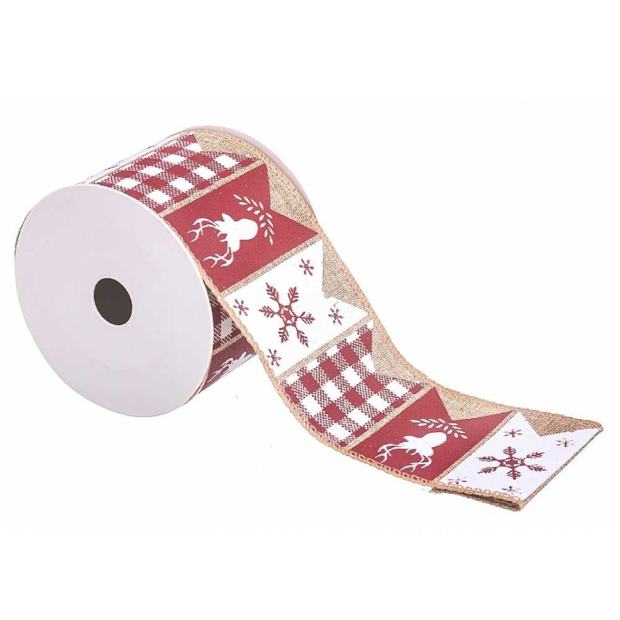 Papeler A Fantástiko Papel De Regalo Y Empaquetado | Cinta Textil Decorada Navidad 60 Mm X 2,70 Mts