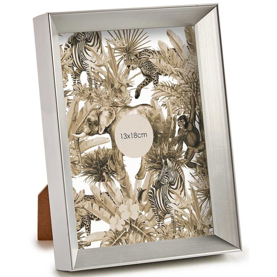 Home & Deco Gift decor Marcos De Fotos | Portafoto Plastico Moldura Plata 13X18Cm