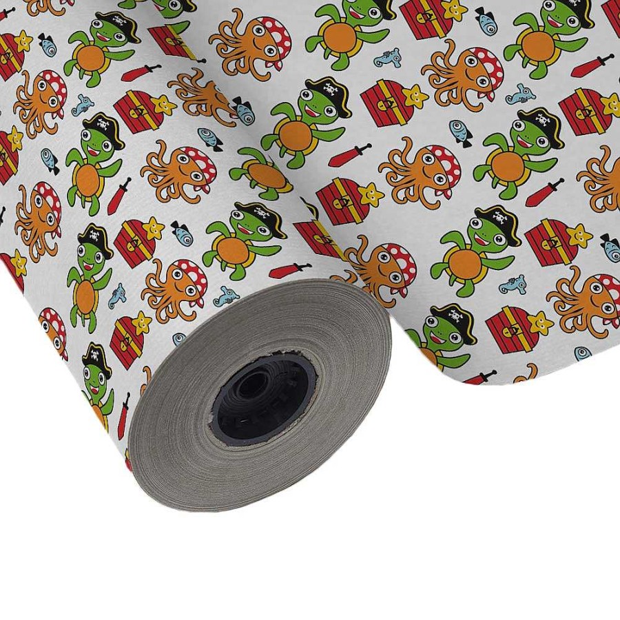 Papeler A Genérico Papel De Regalo Y Empaquetado | Bobina Papel Regalo 62 Cm 95 Mts. Infantil Tortuga Y Pulpo