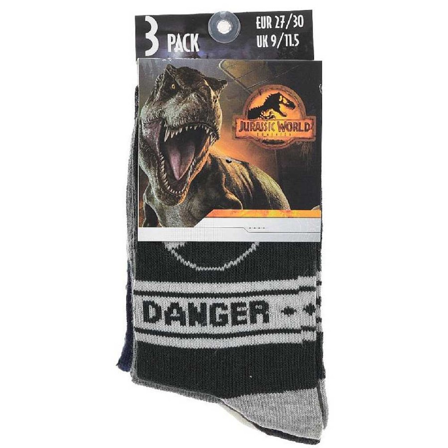 Regalo Jurassic World Tendencia Dinosaurios | Jurassic World Pack 3 Calcetines Surtidos Tallas 23 A 34