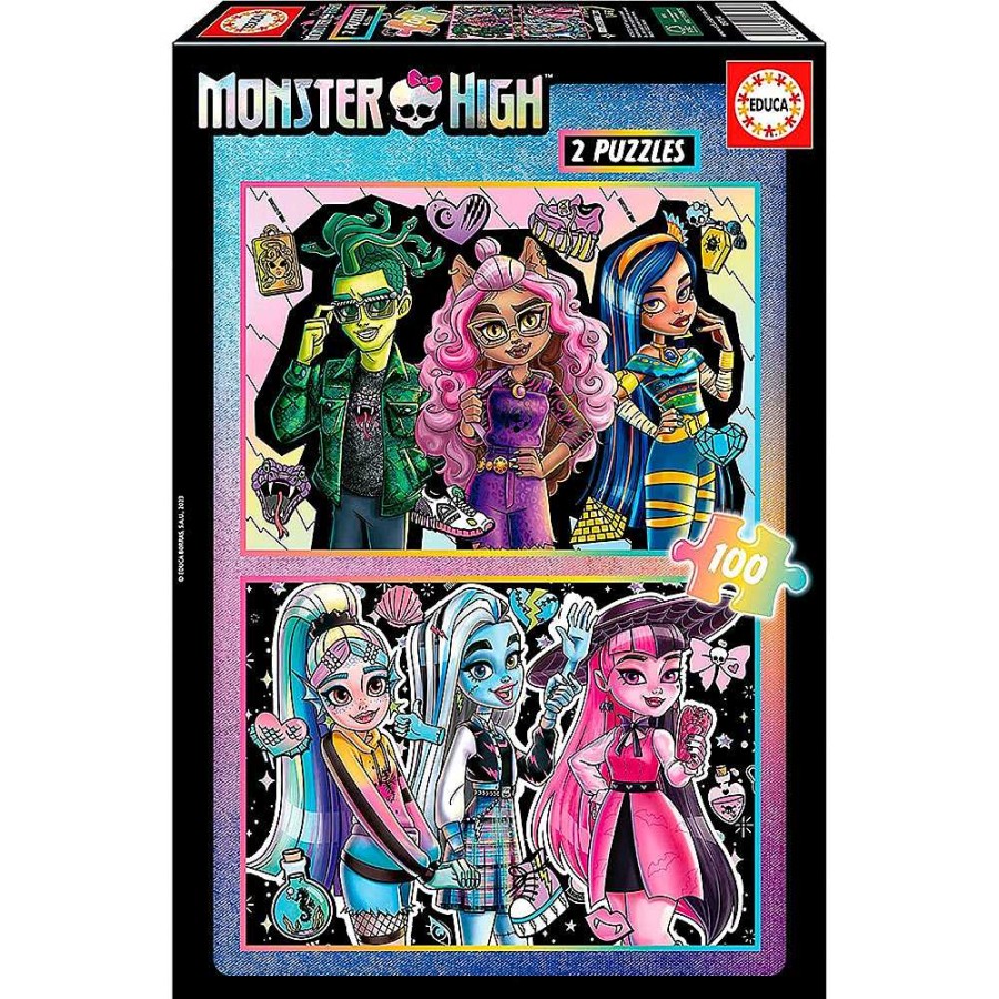 Juguetes Monster High Puzzles Infantiles | Monster High Puzzle Doble 2X100 Piezas