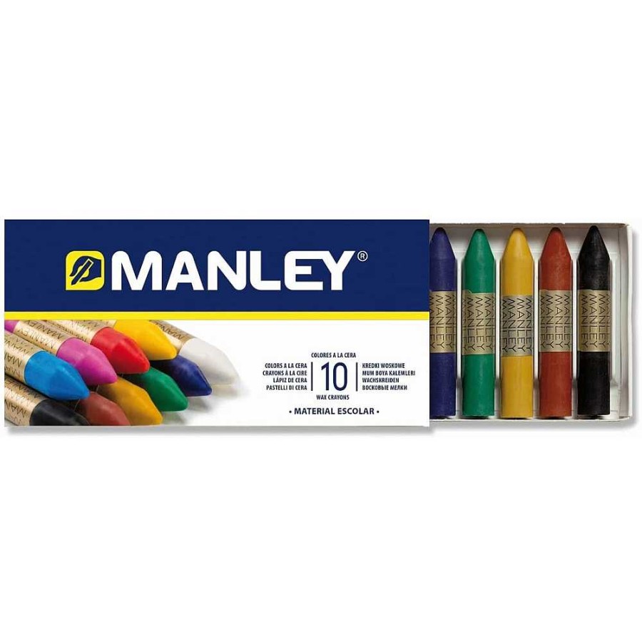 Papeler A Manley Ceras-L Pices Y Rotuladores | Estuche 10 Ceras Blandas Manley