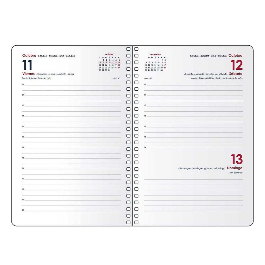 Papeler A Dohe Agendas | Agenda 2024 D A P Gina 12,5X18 Rosa Con Espiral Y Goma Gloss