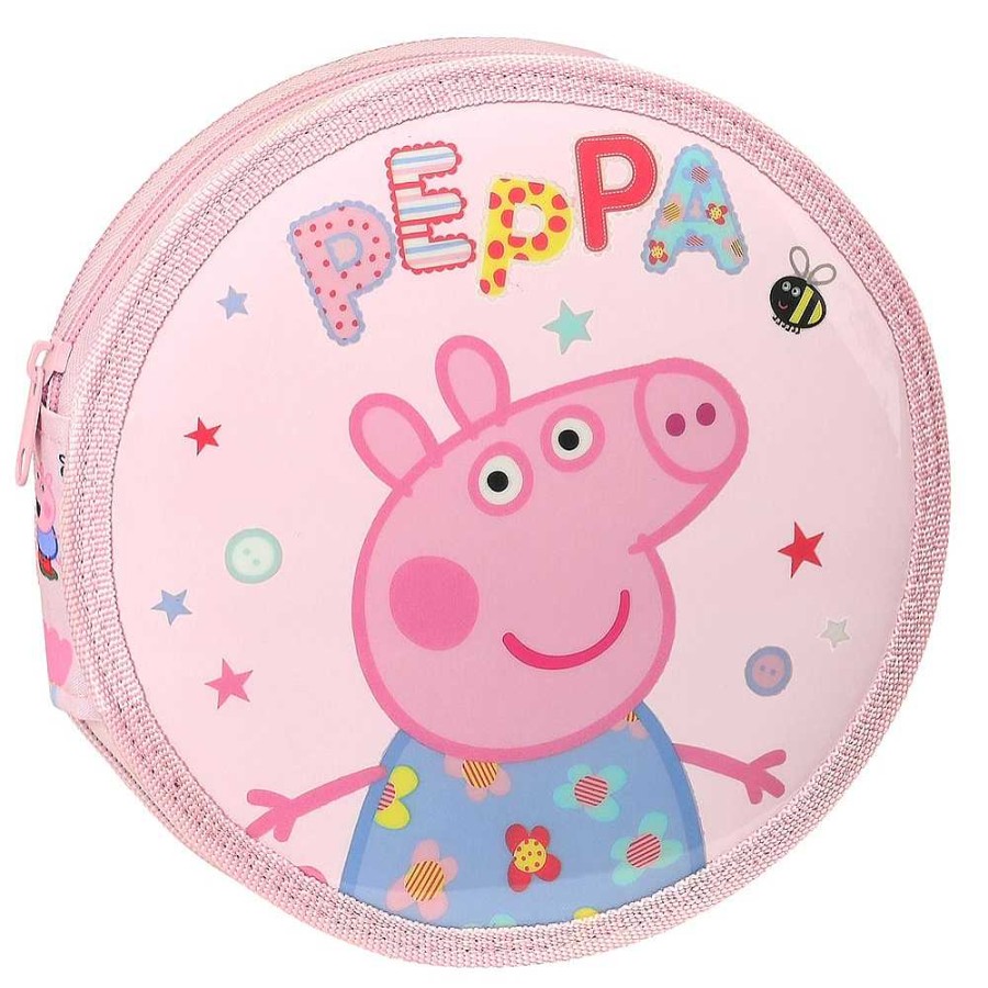 Mochilas Y Complementos Peppa Pig | Peppa Pig Plumier Redondo Completo 21 Cm