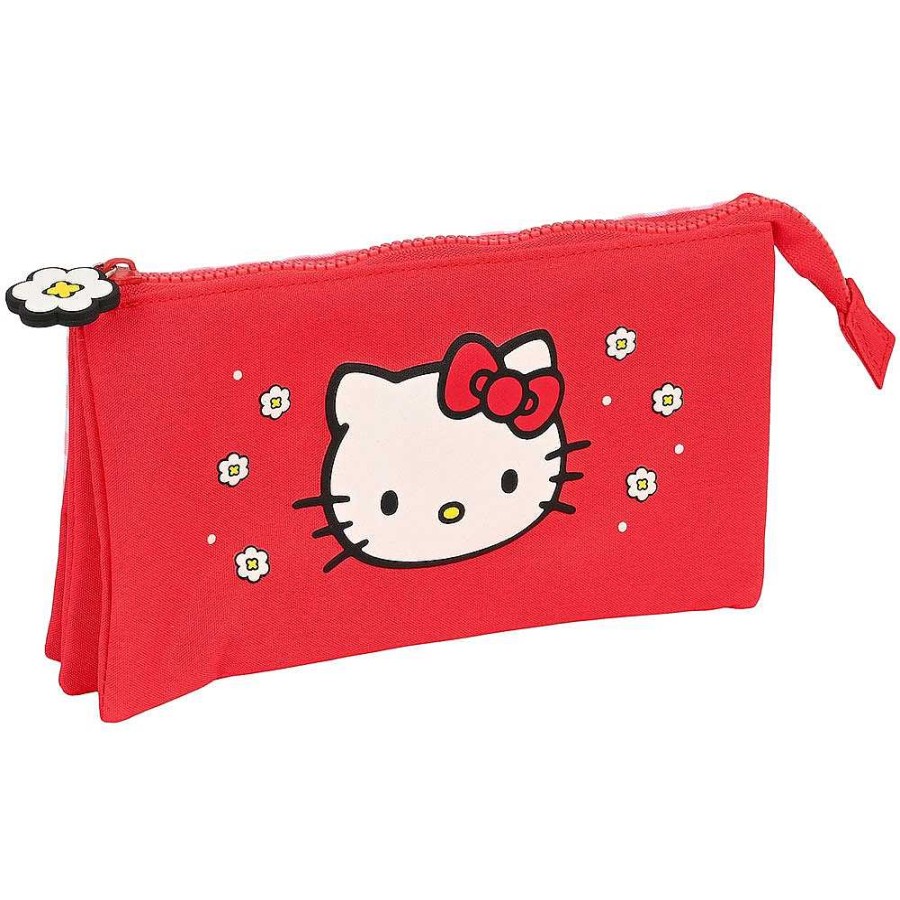 Mochilas Y Complementos Hello Kitty | Hello Kitty Portatodo Triple 22X12X3