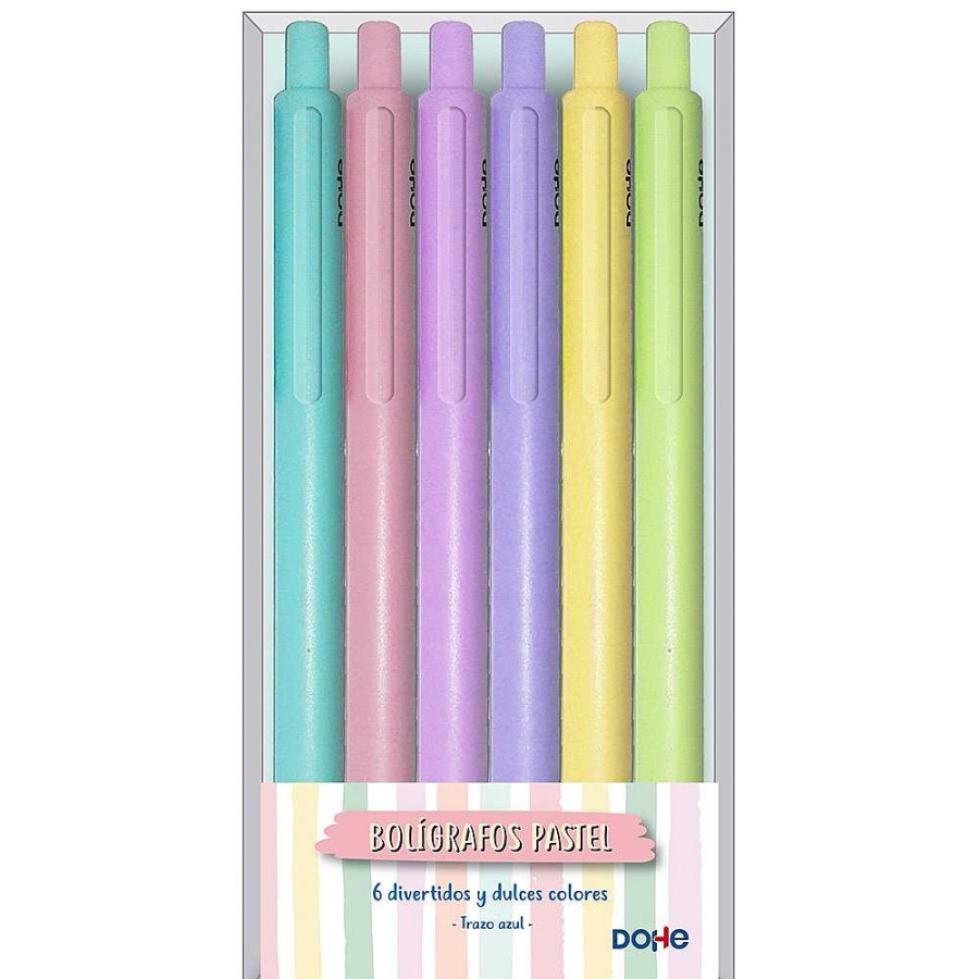 Papeler A Dohe Bol Grafos | Set 6 Bol Grafos Colores Pastel Tinta Azul Retr Ctil