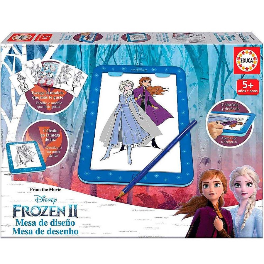 Juguetes Frozen Crea Y Pinta | Frozen Mesa De Dise O Con Mesa De Luz + 5 A Os