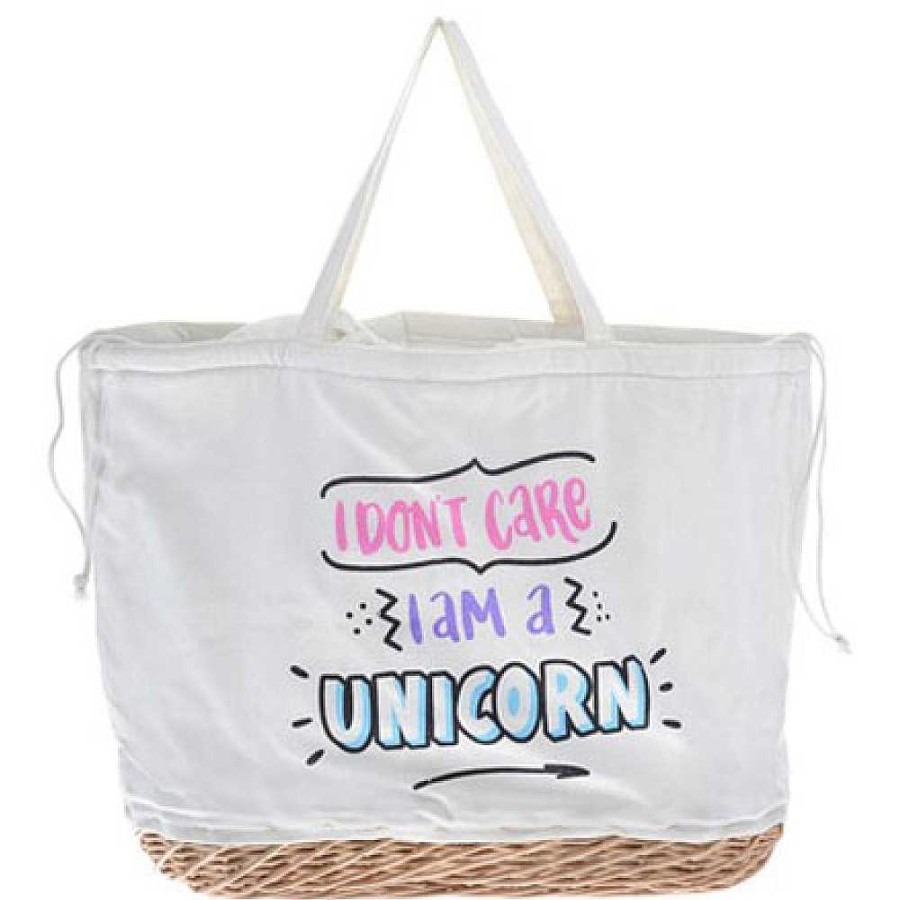 Regalo Genérico Tendencia Unicornios | Capazo Lona Base Mimbre T Rmico 48X34