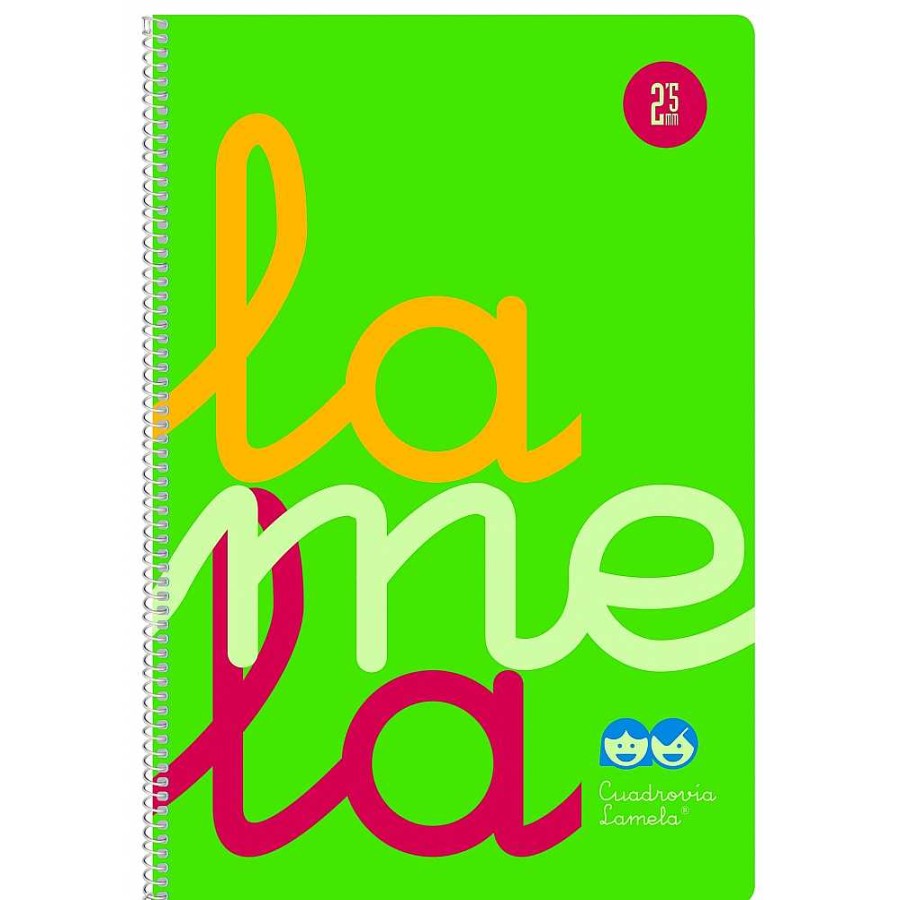 Papeler A Lamela Cuadernos Espiral | Bloc Lamela Folio Fl Or Tapa Pl Stico 80 Hojas Cuadr Cula 2,5 Mm