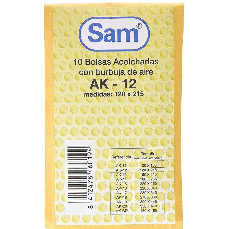 Papeler A SAM Sobres | Pack 10 Sobre Bolsa Acolchadas Kraft 120X215