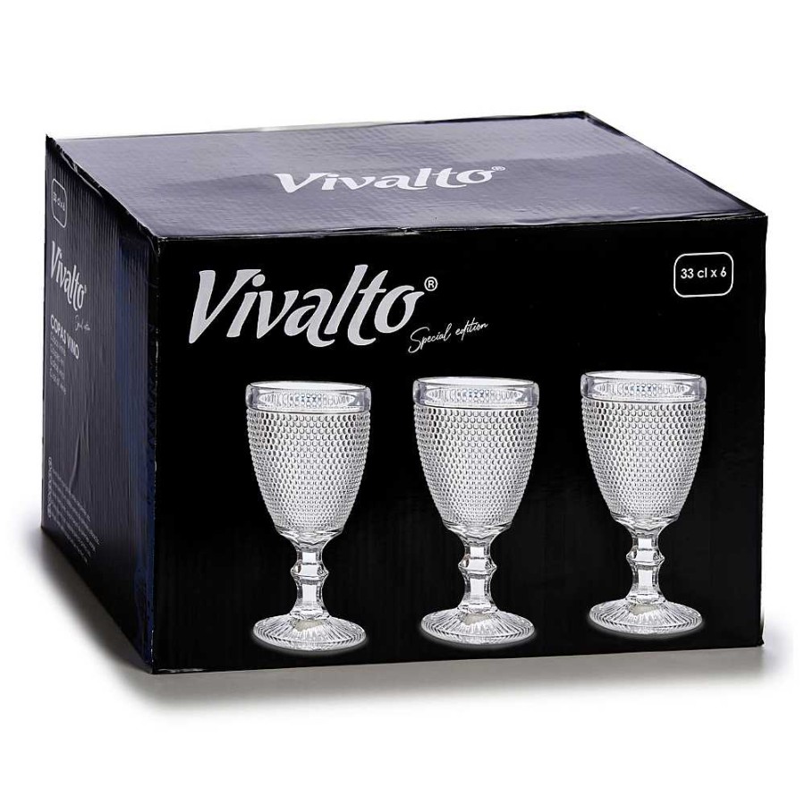 Home & Deco Vivalto Complementos Cocina | Set 6 Copas Picos Cristal 330 Ml