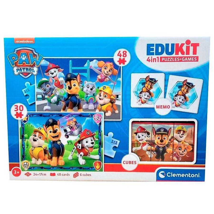 Juguetes Paw Patrol Juegos Educativos | Patrulla Canina Edukit 4 Juegos En 1 Memo + Puzzle + Domin + Cubos