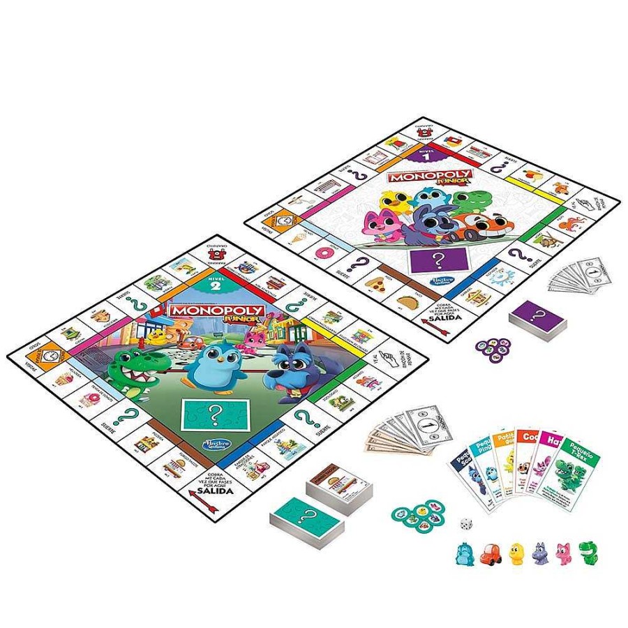 Juguetes Hasbro Juegos De Sociedad | Hasbro Juegos Monoply Junior 2 Juegos En 1 + 4 A Os