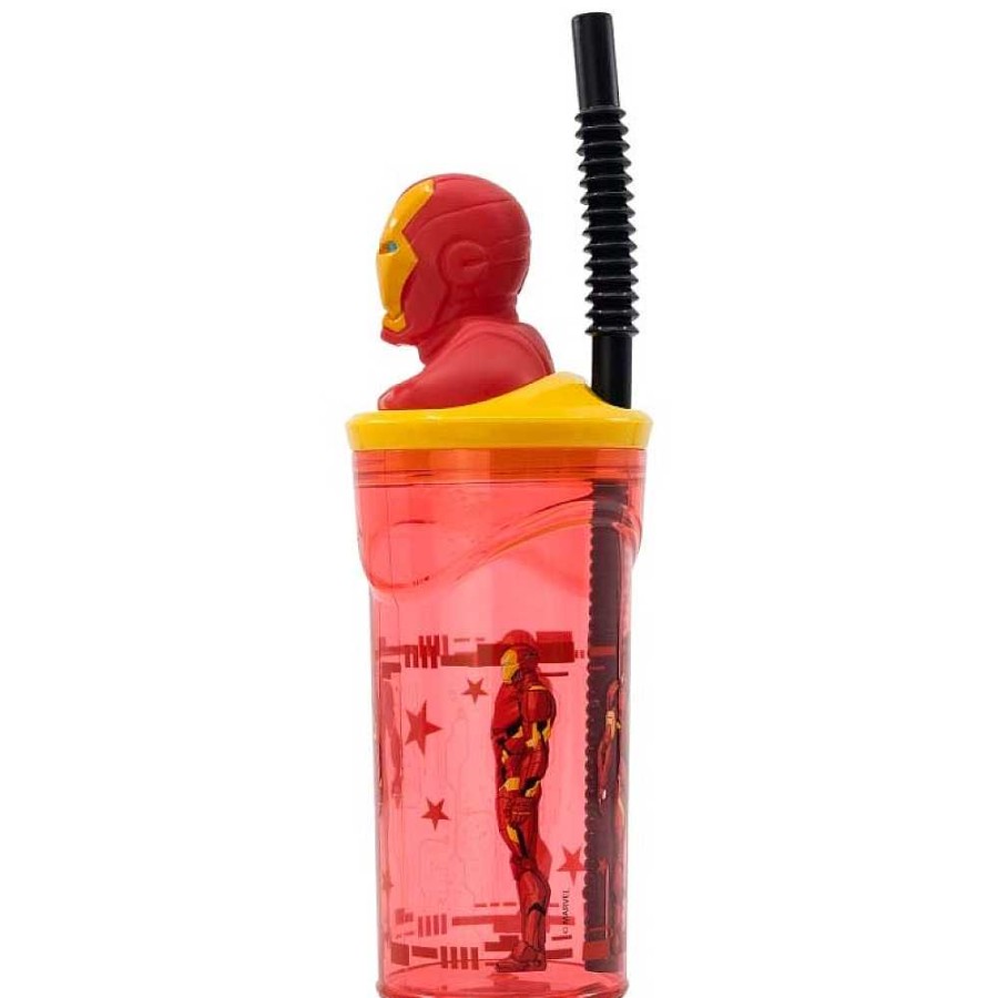 Mochilas Y Complementos Avengers | Avengers Iron Man Vaso Pajita Figura 3D 360 Ml