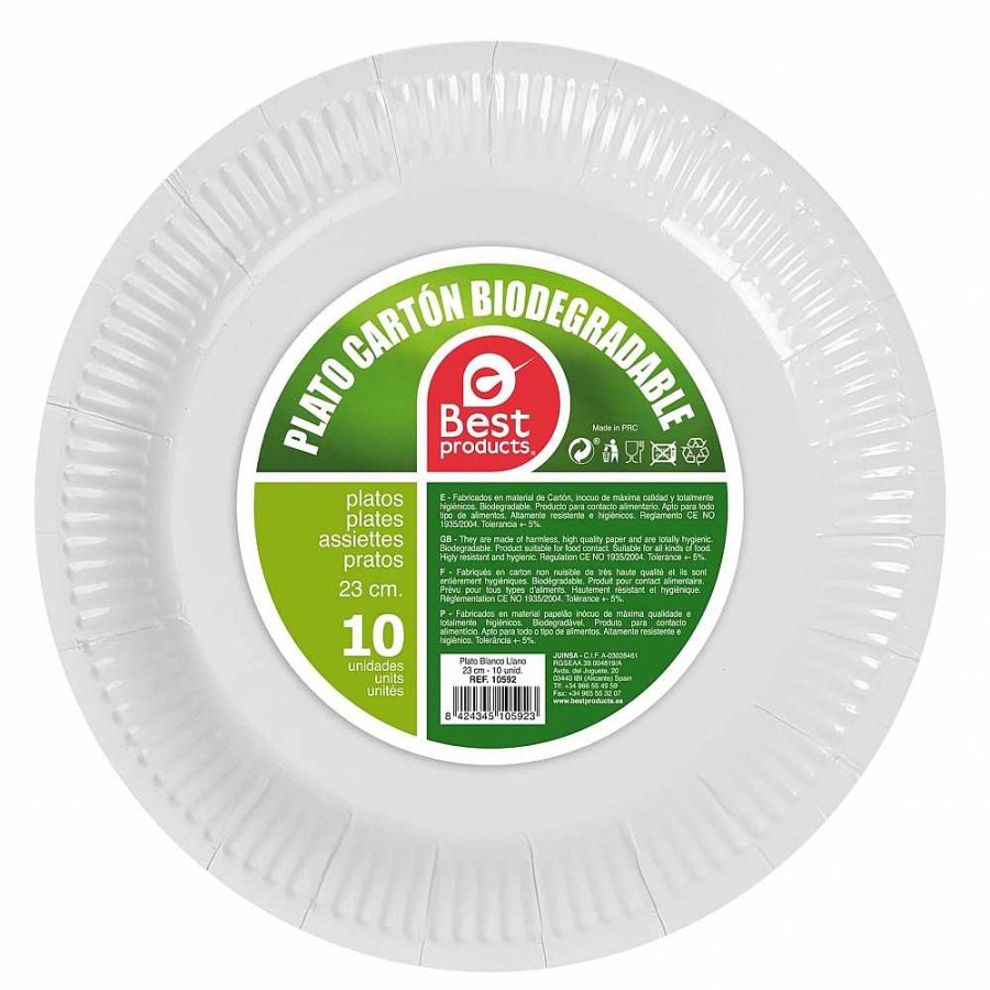 Regalo Genérico Tendencia Eco Sostenible | Pack 10 Platos Cart N Eco Biodegradable 23 Cm