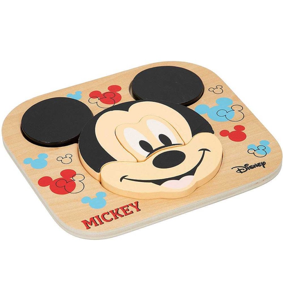 Juguetes Disney Rompecabezas Y Encajes | Mickey Puzzle Encajes Madera 6 Piezas 21X20X2