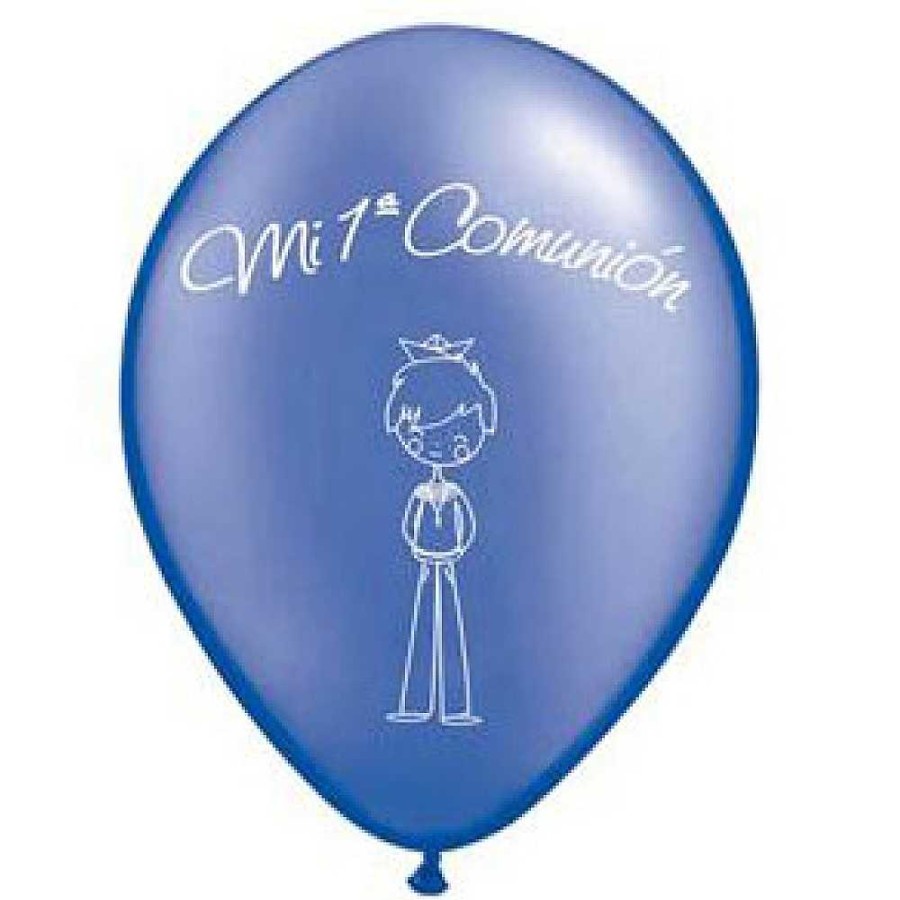 Fiestas Y Disfraces Editorial Arguval | Pack 12 Globos Decorados Comuni N Azul