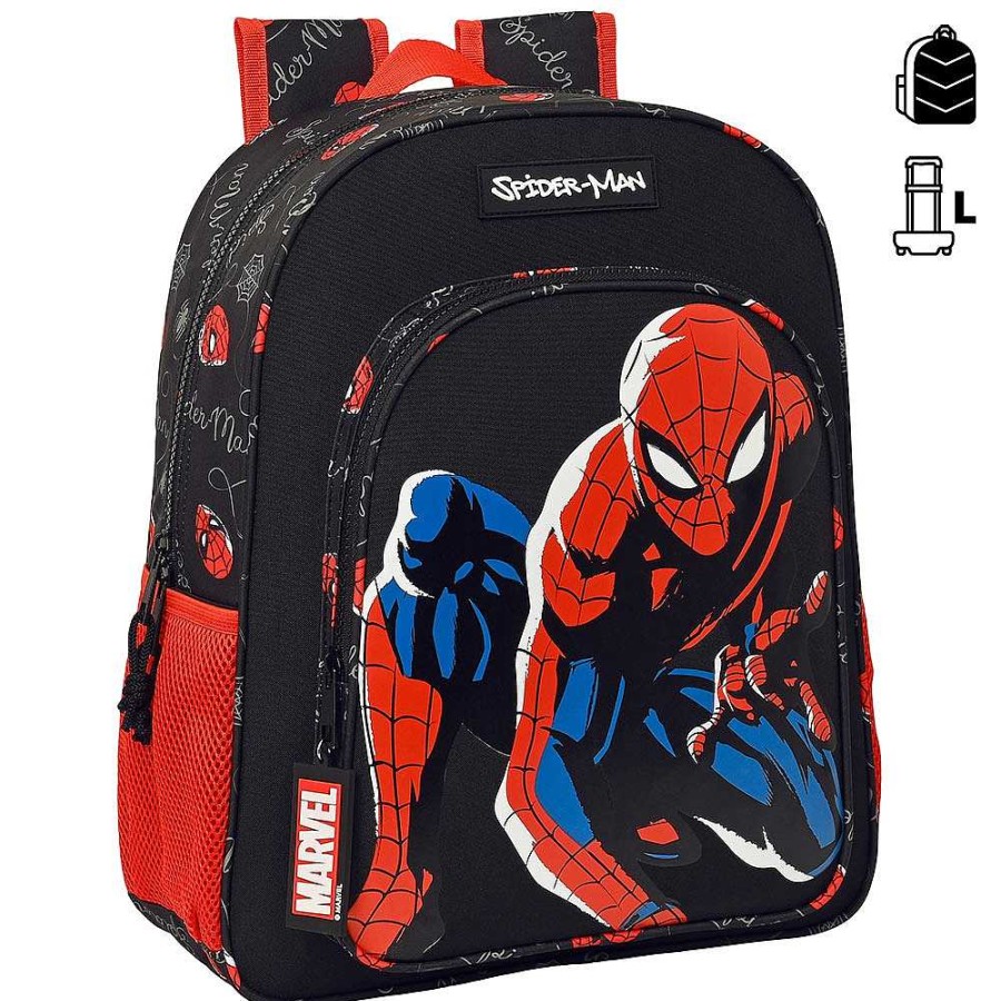 Mochilas Y Complementos Spiderman | Spiderman Mochila Adaptable A Carro 32X38X12