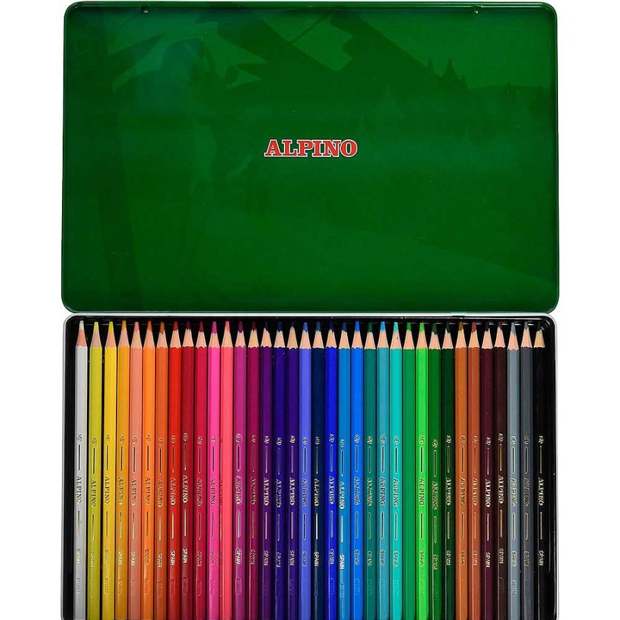 Papeler A Alpino Dibujo Y Bellas Artes | Estuche Metal 36 L Pices Colores Alpino