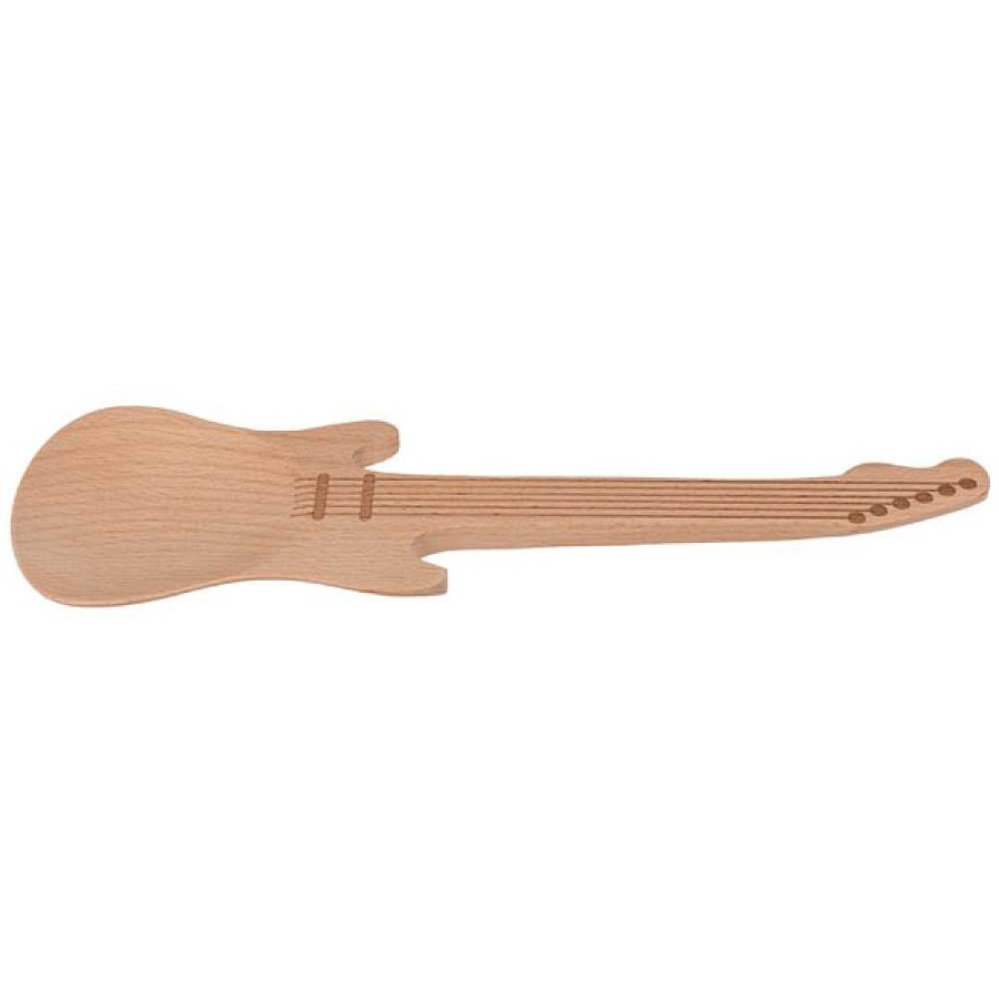 Regalo Genérico Regalos Originales | Cuchara De Madera Para Ensalada Guitarra El Ctrica 28 Cm