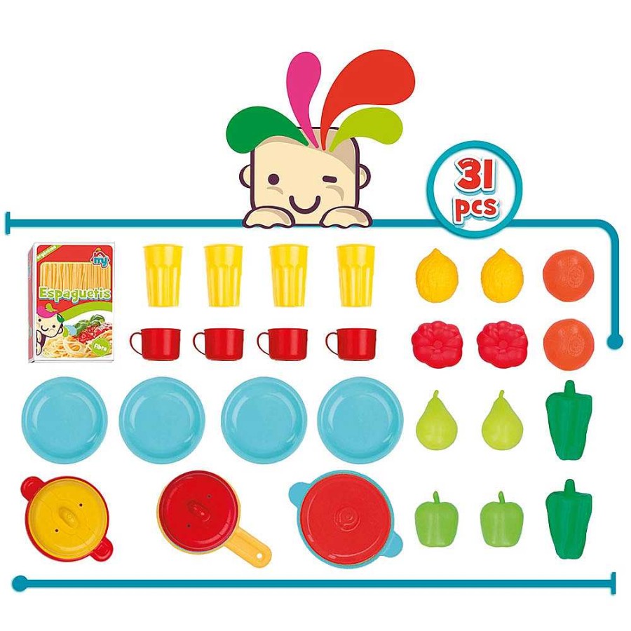 Juguetes CB Toys Cocinas Y Hogar | Malet N Con Menaje Cocina Y Alimentos 31 Piezas 43X28X12