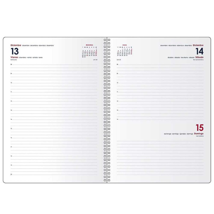 Papeler A Dohe Agendas | Agenda 2024 D A P Gina 21X29 Azul Con Espiral Y Goma Syncro