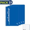 Papeler A Pacsa Cuadernos Espiral | Pack 4 Bloc 90Gr Tapa Pl Stico Folio 80 Cn Matem Ticas