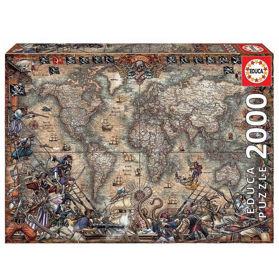 Juguetes Educa Puzzles M S 1000 Piezas | Puzzle Educa 2000 Piezas Mapa Piratas