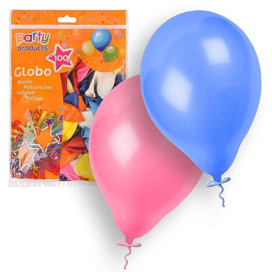 Fiestas Y Disfraces Genérico | Pack 100 Globos Colores Surtidos 23 Cm