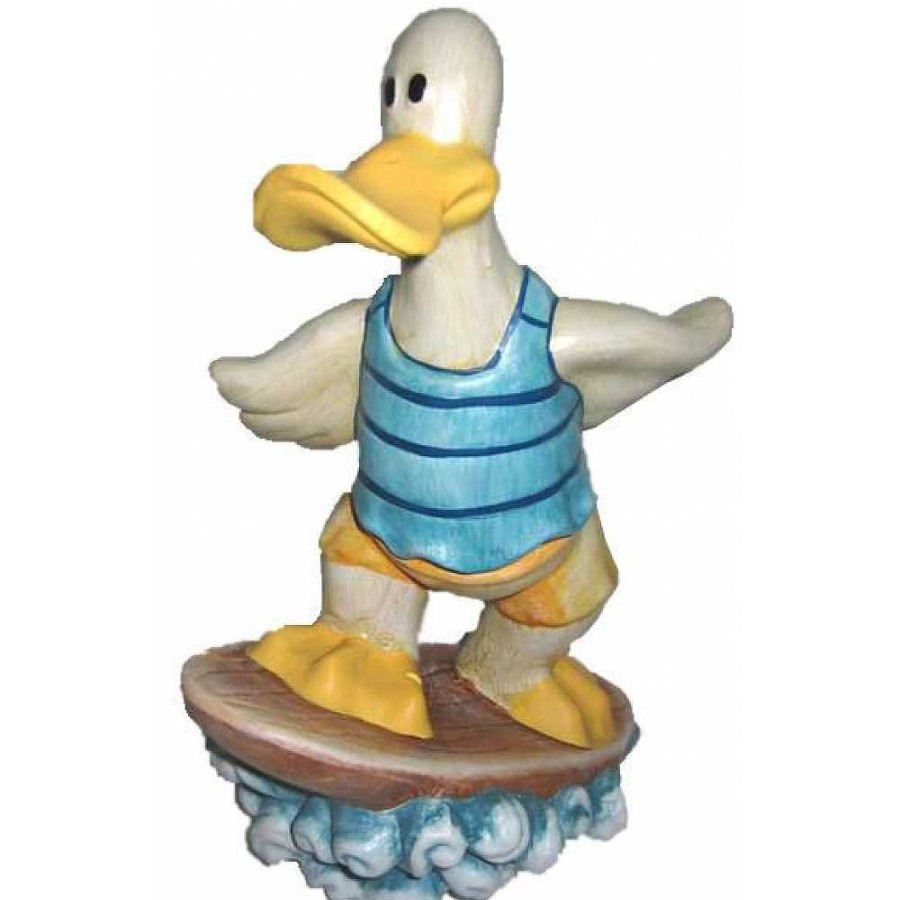 Home & Deco Genérico Adornos | Figura Pato Surf Ceramica 28 Cm