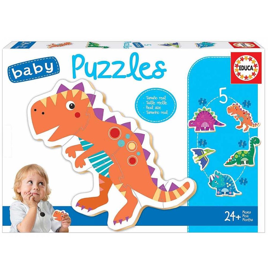 Juguetes Educa Puzzles Preescolar | Baby Puzzle Dinosaurios 5 Piezas