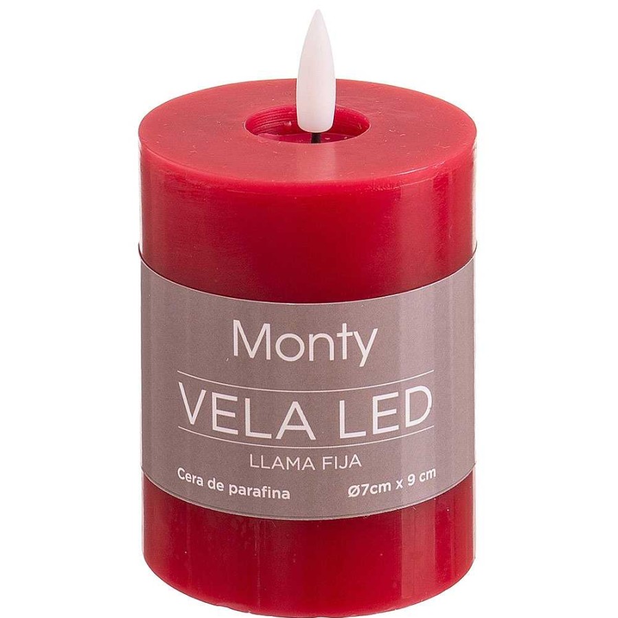 Home & Deco Juinsa Velas Y Aromas | Vela Led Rojo 7X9 Cm