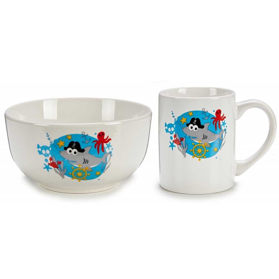 Regalo Genérico Menaje | Set Infantil Cuenco Y Taza Cer Mica Tibur N 26X14 Cm