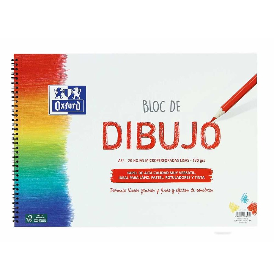 Papeler A Oxford Dibujo Y Bellas Artes | Oxford Bloc Dibujo A3 Liso 130Gr 20 Hj