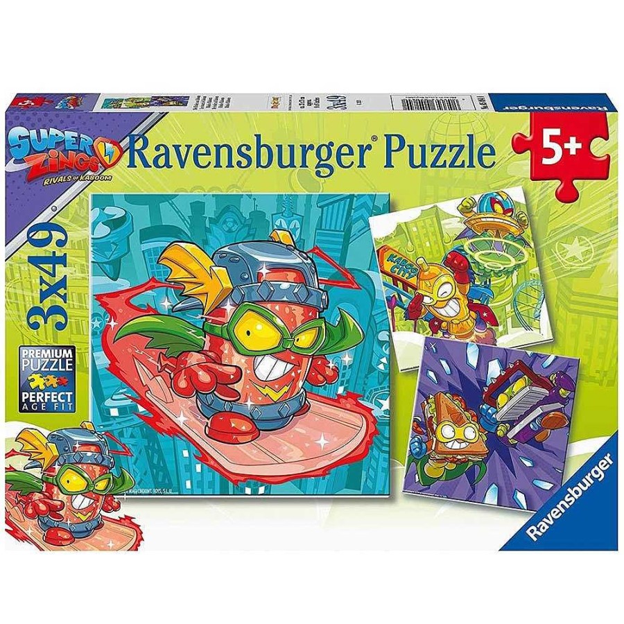 Juguetes Superzings Puzzles Infantiles | Superthings Puzzle Triple 3X49 Piezas