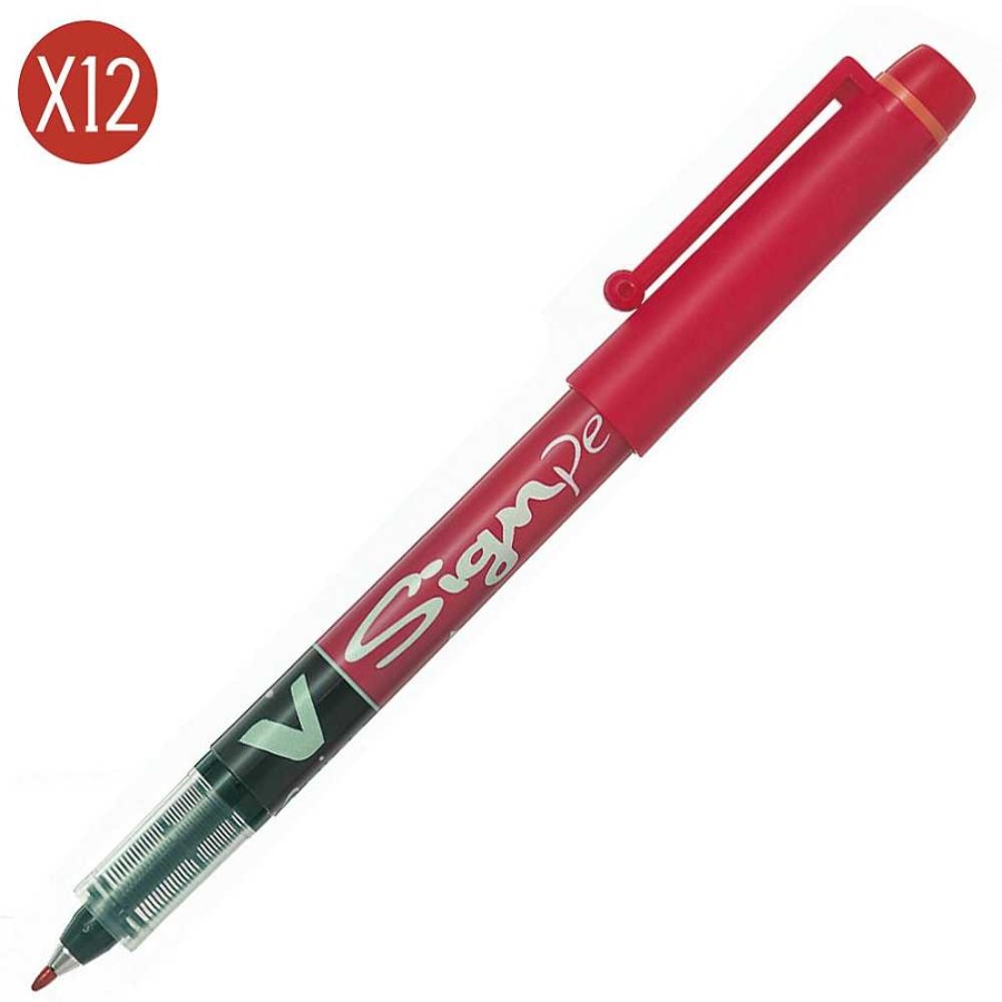 Papeler A Pilot Rotuladores Escritura | Pack 12 Rotulador Pilot Signpen Rojo