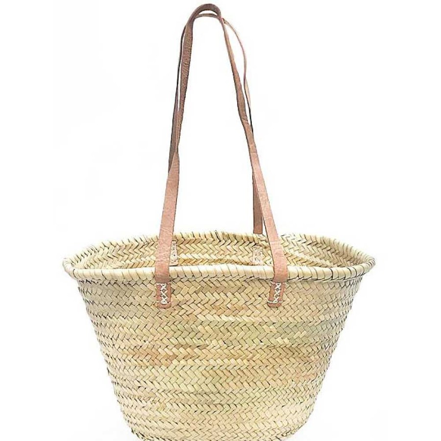 Regalo Genérico Bolsos | Capazo Paja Asas Largas Cuero 50X28X13Cm