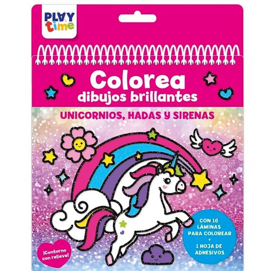 Juguetes Imagiland Crea Y Pinta | Libro Creativo Pinturas Brillantes Unicornio, Hadas Y Estrellas