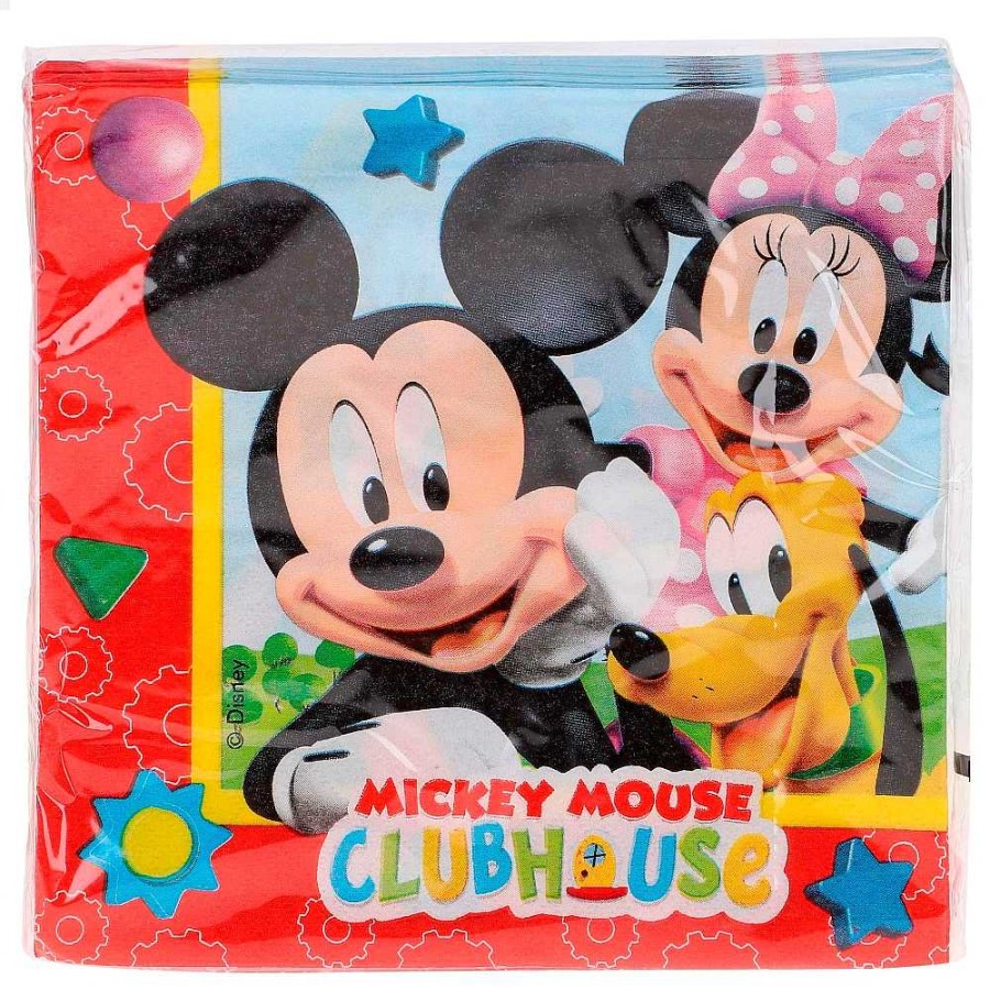 Fiestas Y Disfraces Disney | Mickey Pack 20 Servilletas Papel 30 Cm