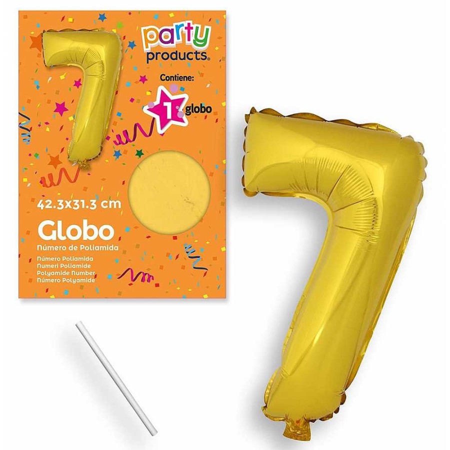 Fiestas Y Disfraces Genérico | Globo N 7 Poliamida 45 Cm Dorado