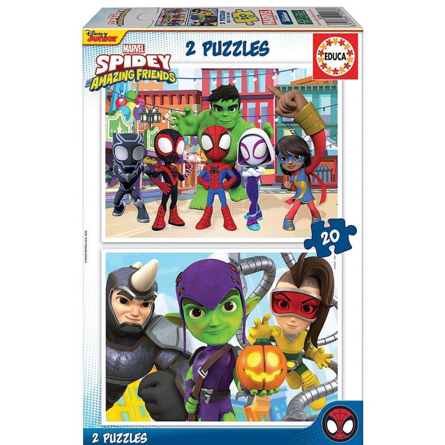 Juguetes Spidey Puzzles Preescolar | Spidey Puzzle Doble 2X20 Piezas