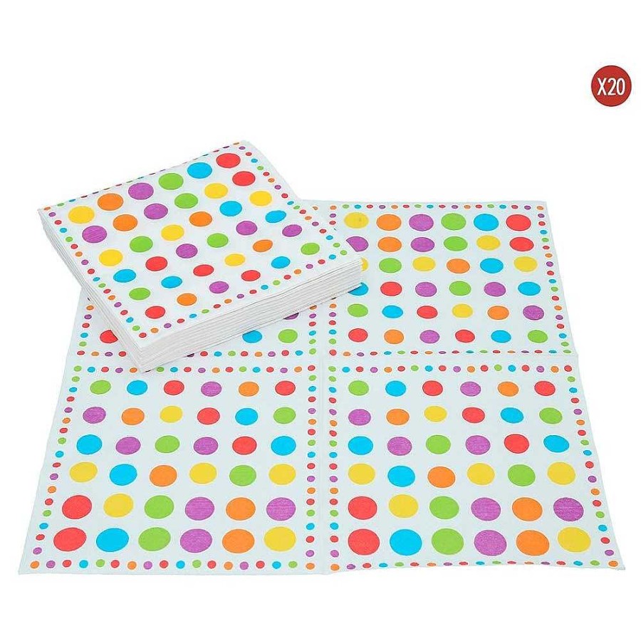 Fiestas Y Disfraces Genérico | Pack 20 Servilletas Papel Lunares 16X16