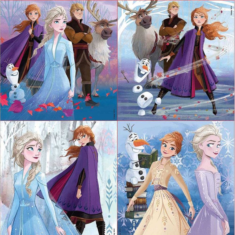 Juguetes Frozen Puzzles Infantiles | Frozen Maleta 4Puzzle Progresivo 12-25 Piezas