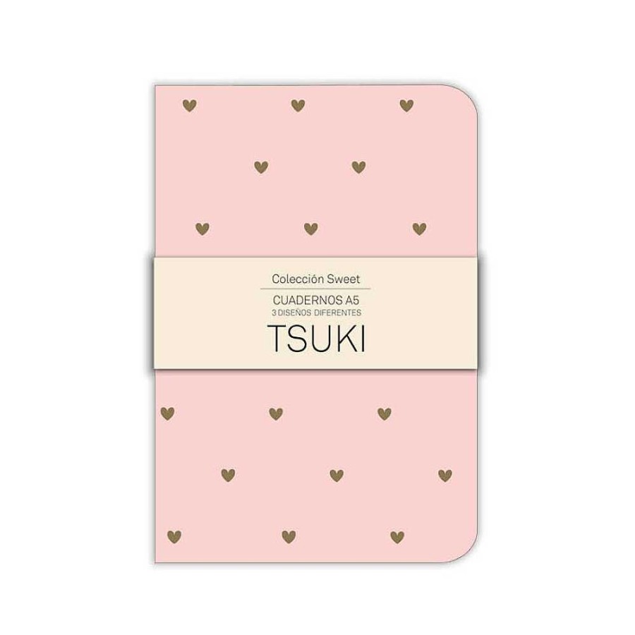 Papeler A TSUKI Blocs Notas | Cuadernos De Notas Tsuki Sweet 96 P Ginas 3 Colores 14X21