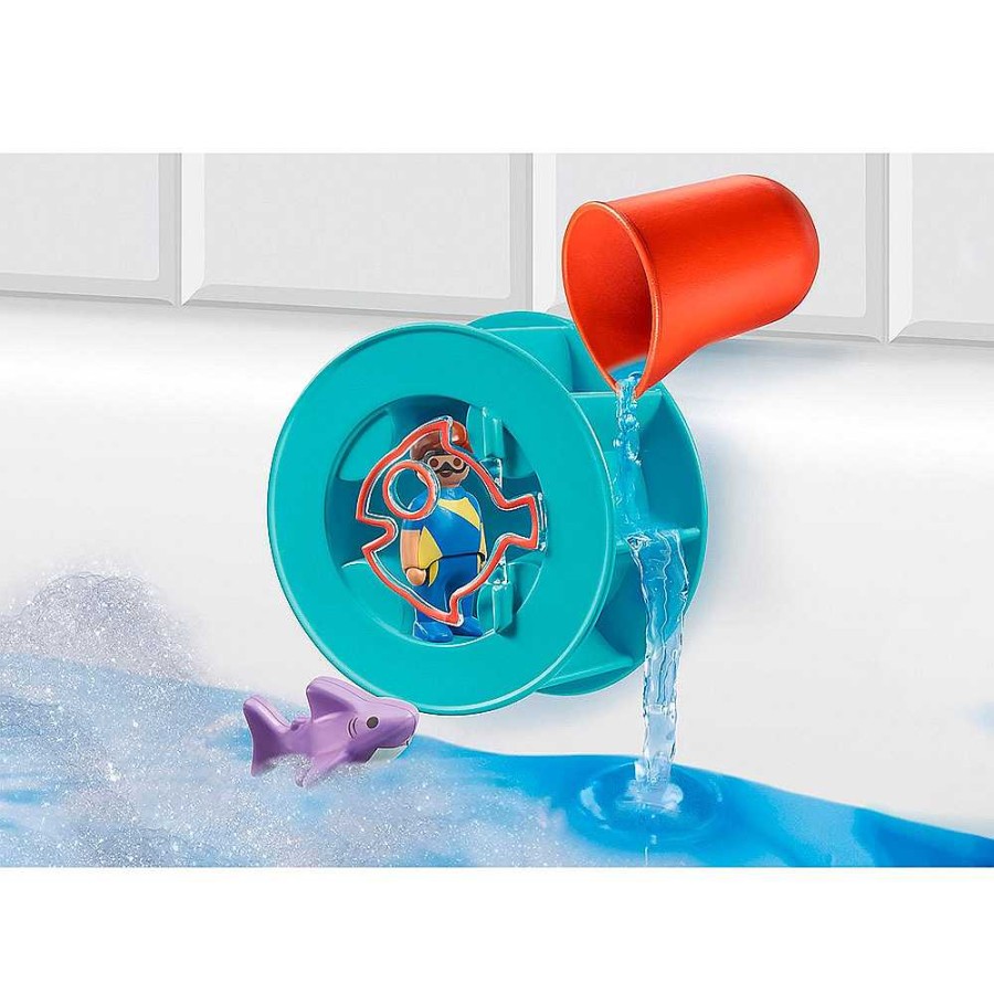 Juguetes Playmobil Ba O | Playmobil 1.2.3 Juguete De Ba O Rueda De Agua Con Beb Tibur N