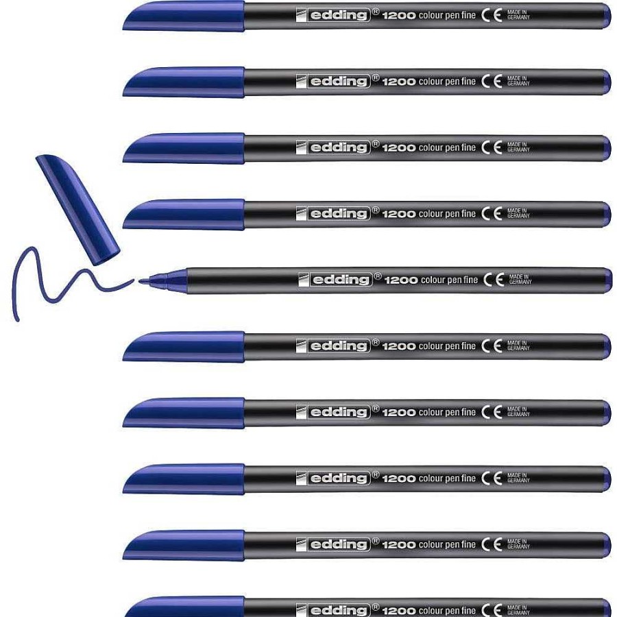 Papeler A Edding Rotuladores Escritura | Pack 10 Rotulador Edding 1200 Azul