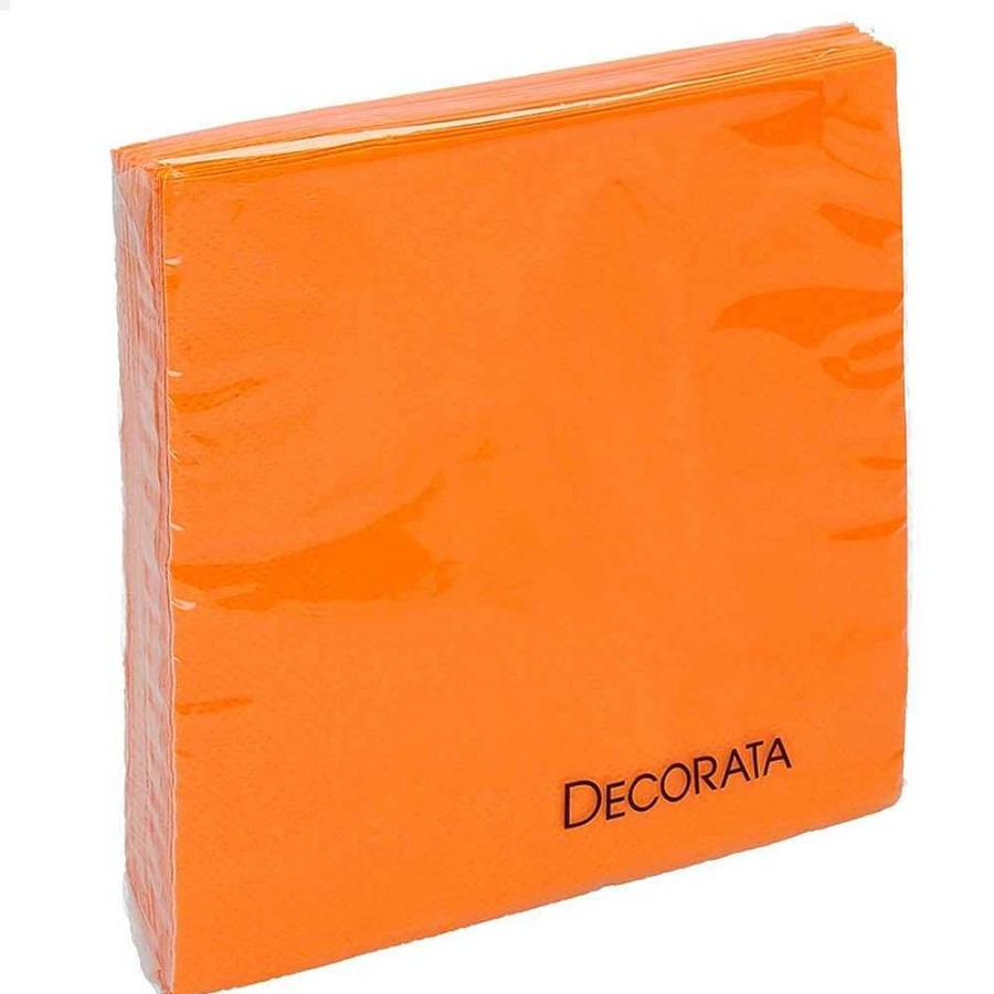 Fiestas Y Disfraces Genérico | Pack 20 Servilletas Papel Naranja 30X30 Cm